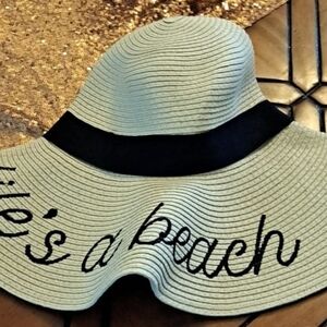 Stylish Floppy Beach Hat with Black Band